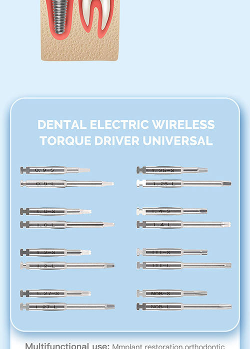 Dental Electric Wireless Torque Driver Universal Implant Torque Wrench 16pcs Drivers 10-50Ncm 360° Rotating - azdentall.com