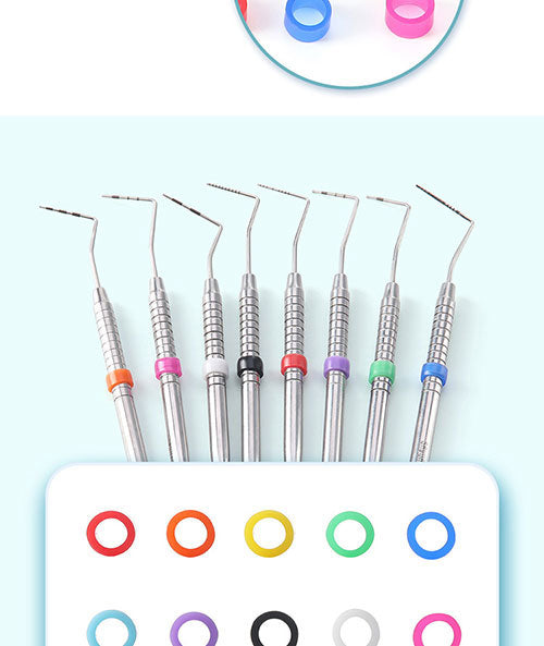 Dental Color Code Rings Universal Silicone Autoclavable 10 Colors 100pcs/Box - azdentall.com