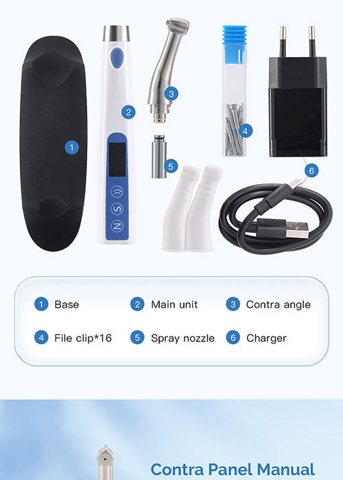 Dental Electric Wireless Torque Driver Universal Implant Torque Wrench 16pcs Drivers 10-50Ncm 360° Rotating - azdentall.com