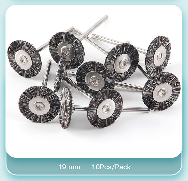 Dental Polishing Brush Wheel Grey Goat Hair 17mm/ 19mm/ 22mm/ 25mm 10pcs/Pack - azdentall.com