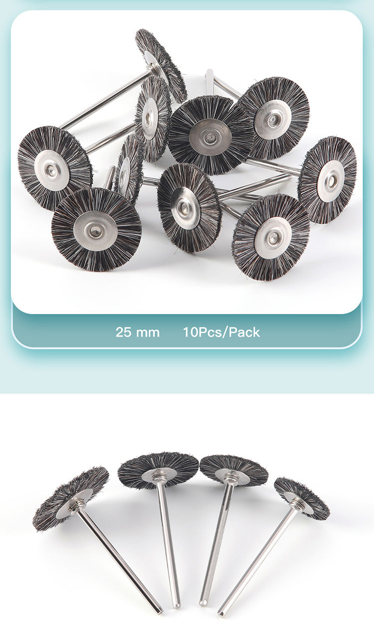 Dental Polishing Brush Wheel Grey Goat Hair 17mm/ 19mm/ 22mm/ 25mm 10pcs/Pack - azdentall.com