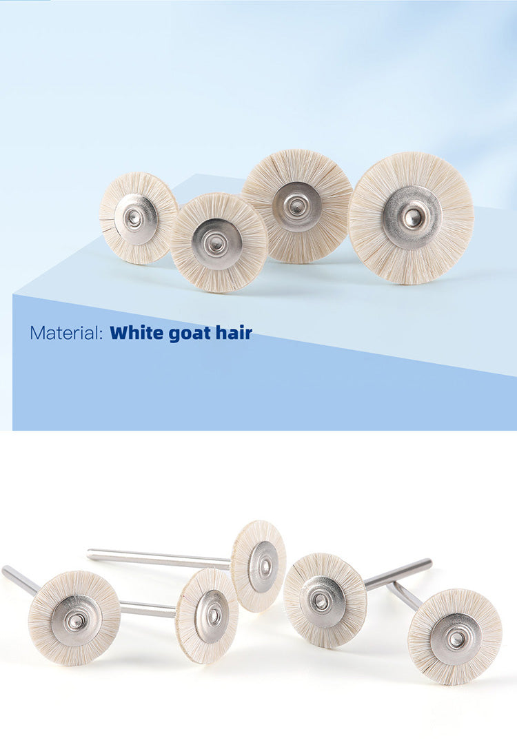 Dental Polishing Brush Wheel White Goat Hair 17mm/ 19mm/ 22mm/ 25mm 10pcs/Pack - azdentall.com