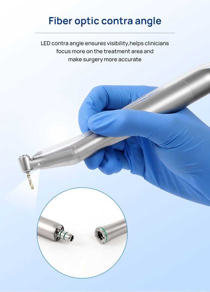 AZDENT Dental Implant Motor Surgical Brushless Color Touch Screen With 20:1 Fiber Optic Contra Angle 80Ncm Auto-Calibration Function