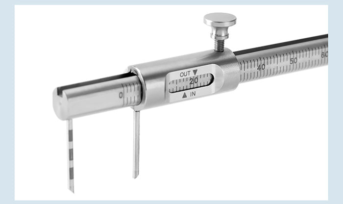 Dental Implant Measuring Gauge Orthodontic Sliding Caliper Double Scale Round 0-80mm