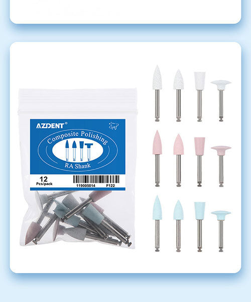 Dental Silicone Polishing Kit For Composite Natural Teeth Porcelain Finishing and Polishing 12pcs/Bag - azdentall.com