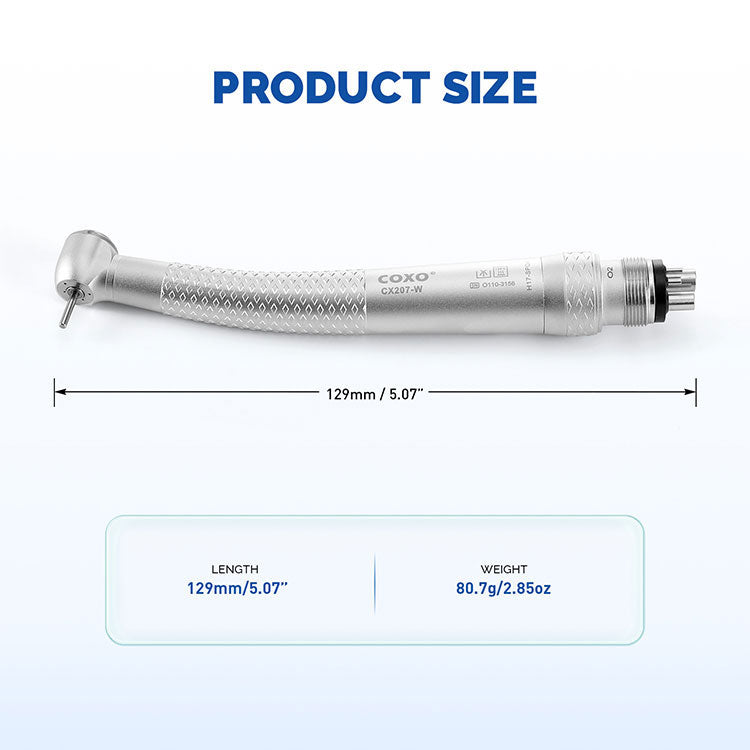 COXO Standard Head High Speed Air Turbine Handpiece with 4 Holes Coupler CX207-W H17-SPQ4 - azdentall.com