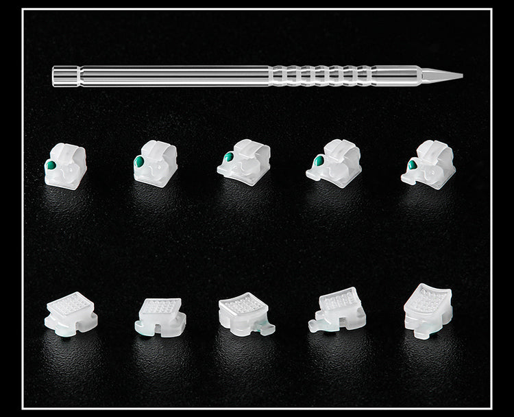 AZDENT Dental Self-ligating Ceramic Brackets Clear Roth/MBT 0.022 with hook 3,4,5 - azdentall.com