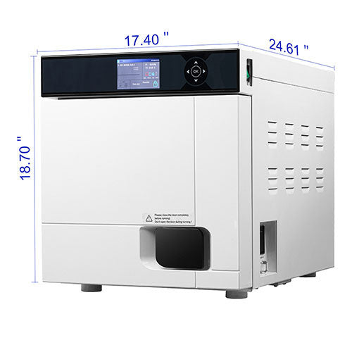 Dental Autoclave Steam Sterilizer Table Top LCD Built-in Printer Class B Dry Function 22L - azdentall.com