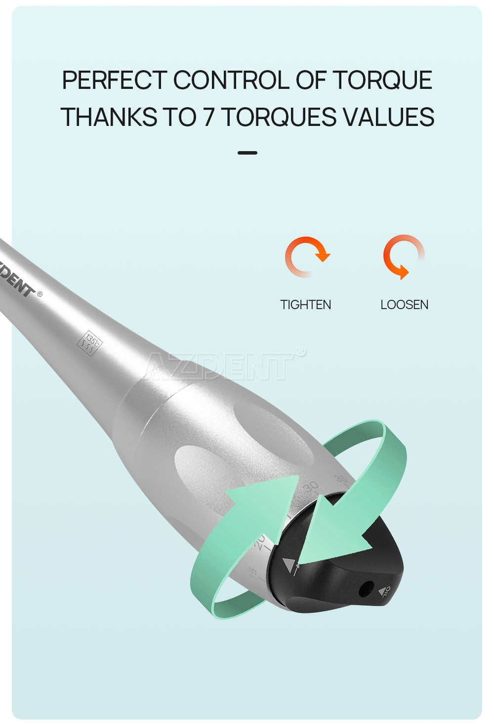 AZDENT Dental Universal Implant Torque Wrench Handpiece 2 Heads & 12 Drivers Kit - azdentall.com