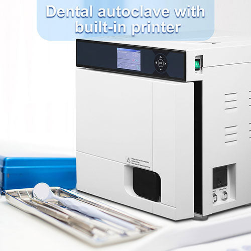 Dental Autoclave Steam Sterilizer Table Top LCD Built-in Printer Class B Dry Function 22L - azdentall.com
