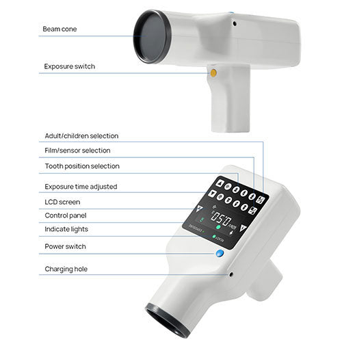 Portable Dental X Ray Machine RAY-221 with X Ray Digital RVG Sensor S2 Kit - azdentall.com