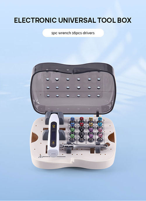 Dental Universal Implant Driver Kit 16pcs Colorful Drivers With Electronic Torque Wrench 10-50Ncm - azdentall.com