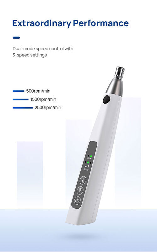 Dental Cordless Hygiene Prophy Handpiece 3 Speed Settings Prophy Angle 360° Rotating - azdentall.com