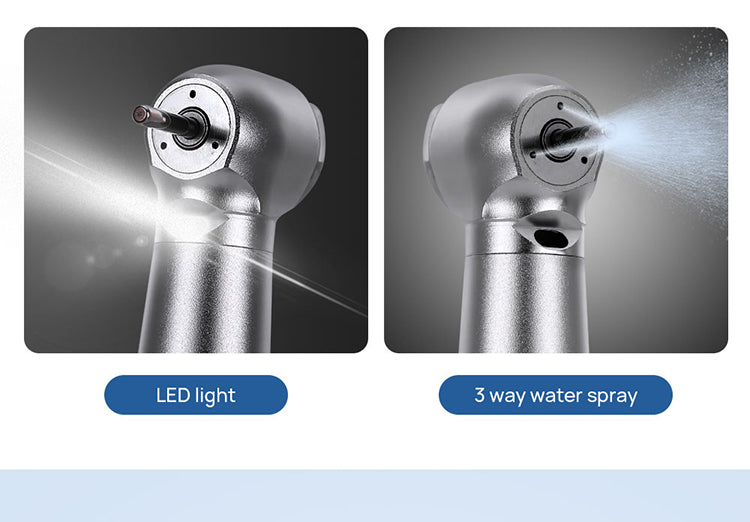 Dental LED Fiber Optic High Speed Handpiece Standard Head Push Button Three Water Spray or 6 Holes Quick Coupler
