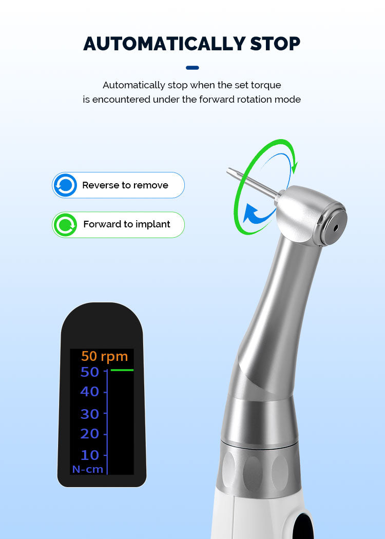 Dental Wireless Electric Torque Driver Implant Torque Wrench 16pcs Drivers 10-50Ncm 360° Rotating - azdentall.com