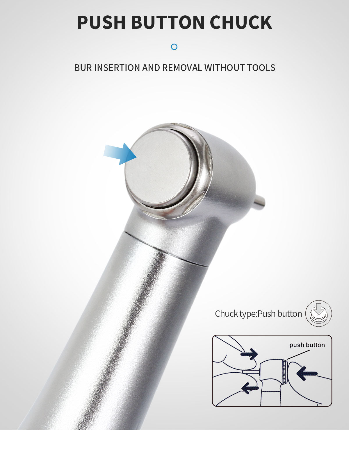 1:5 Increasing Dental Slow Speed Contra Angle Handpiece. Internal Four Way Spray. Push Button - azdentall.com