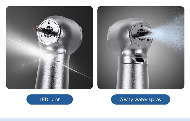 Dental LED Fiber Optic High Speed Handpiece Standard Head Push Button Three Water Spray / 4 or 6 Holes Quick Coupler