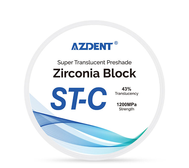 AZDENT Dental ST-C Pre-Shade Zirconia Block Disc High Translucency 98mm - azdentall.com