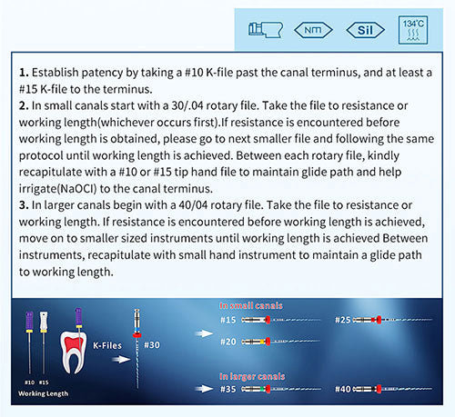 Dental NiTi Endo Blue Engine Use Rotary File 21mm/25mm Taper .04/.06 #15-40 6pcs/Pack - azdentall.com