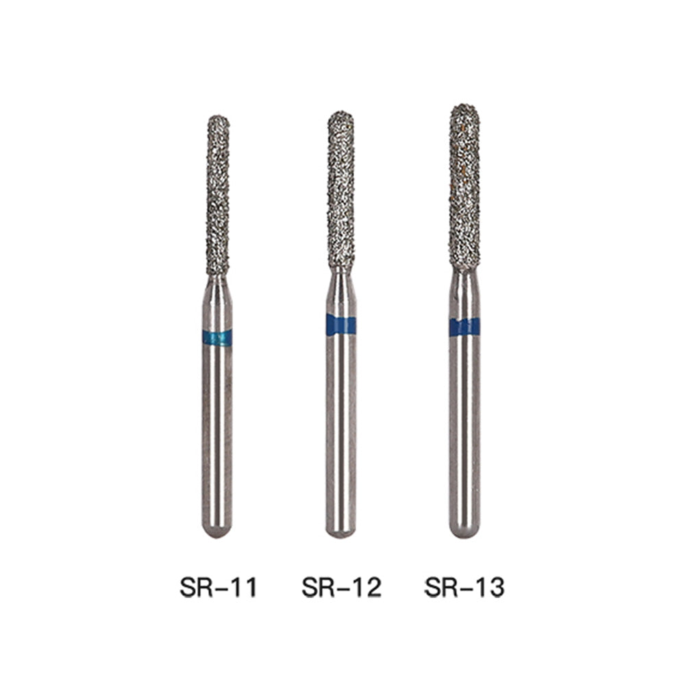 AZDENT Diamond Bur SR Series Full Size Round End Cylinder 5pcs/Pack