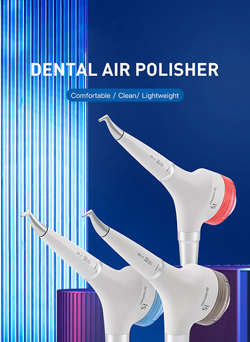 AZDENT Dental Air Polisher Prophy Teeth Whitening A1S Detachable 360° Rotating Handpiece With 4 Holes Quick Coupler Light Blue - azdentall.com