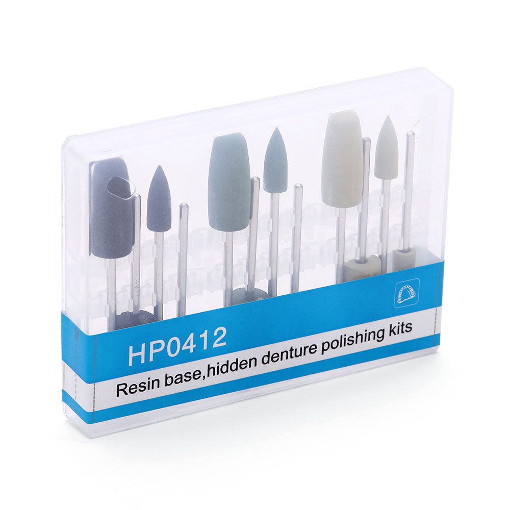 Dental Diamond Burs Hidden Resin Base Polishing Kit for Low Speed HP 0412 12pcs/Box