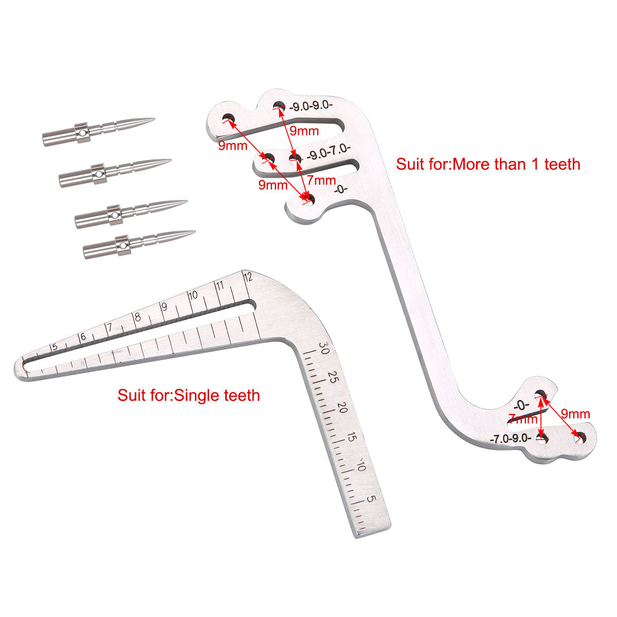 Dental Implant Surgical Drill Guide Locator Tooth Measuring Ruler Calipers Bone Ridge