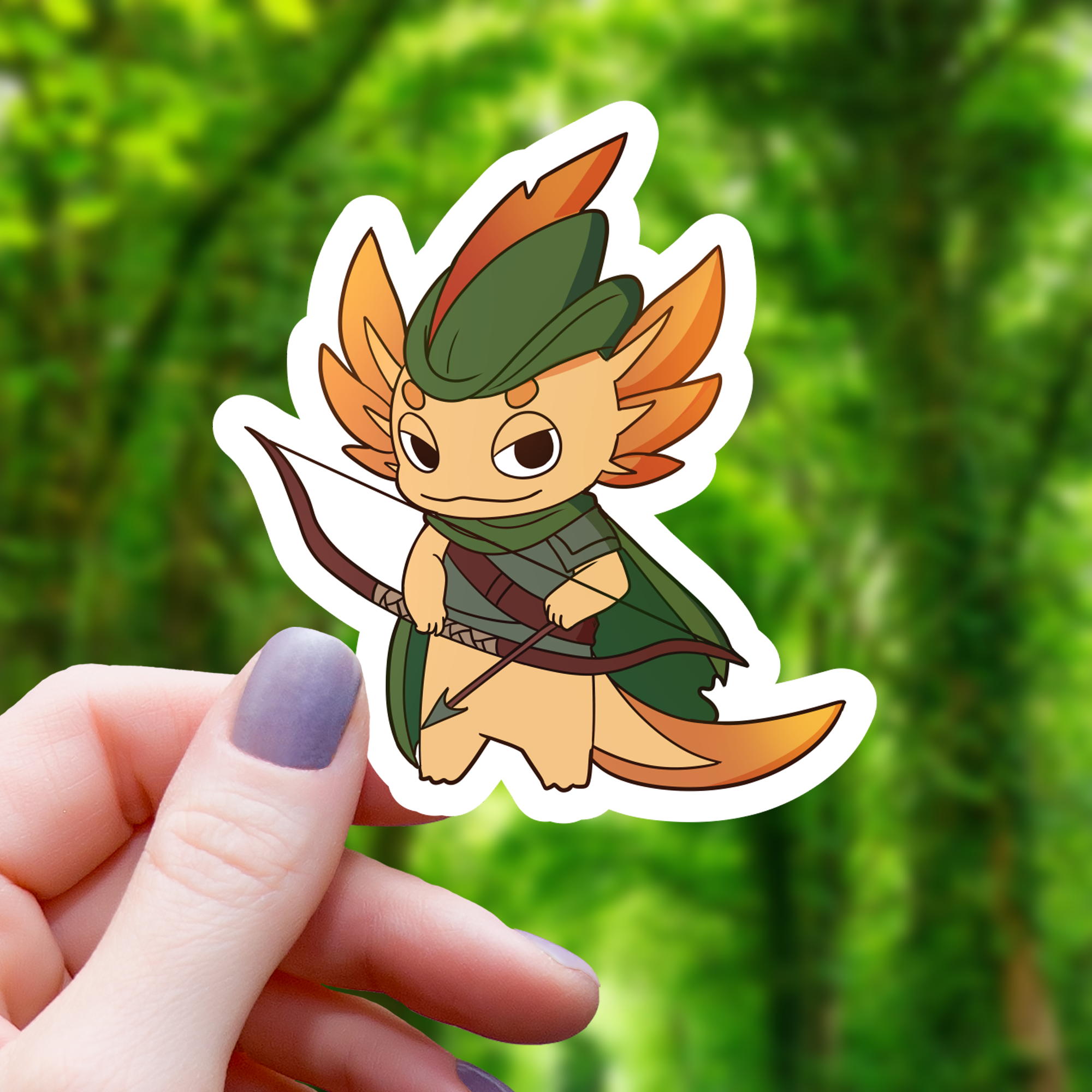 Mimic Gaming Co - Axolotl Ranger RPG Class Inspired Sticker - 3"