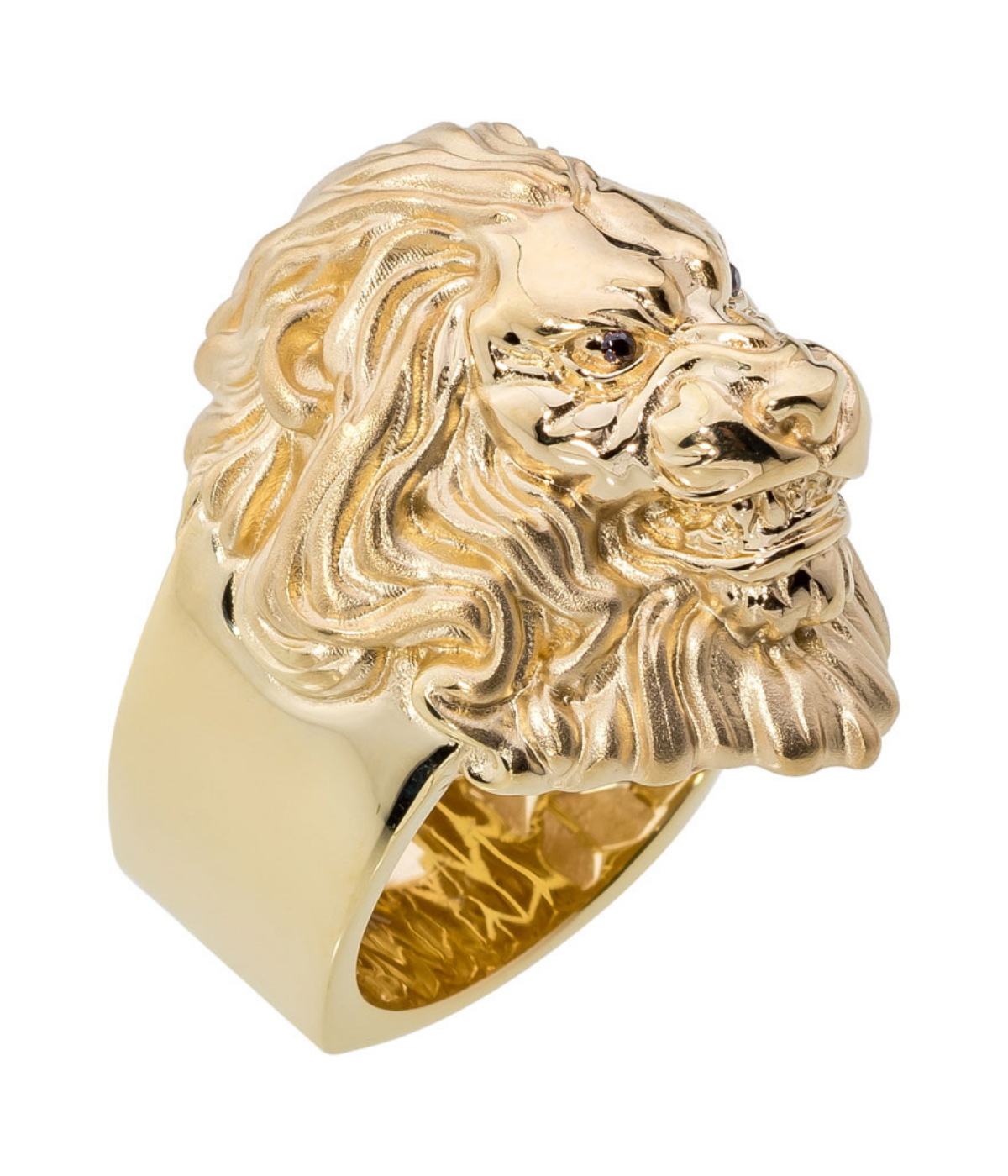 10kt Yellow Gold Mens Round Diamond Lion Circle Ring 5/8 Cttw – Gold N  Diamonds