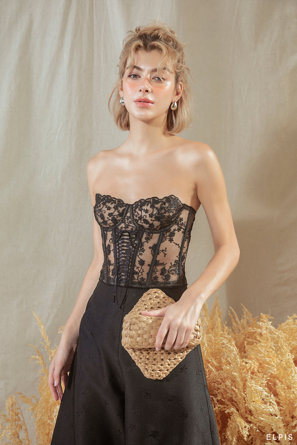terras geleider leeg Lace see-through corset bustier bra | RS21T20 – ELPIS GLOBAL
