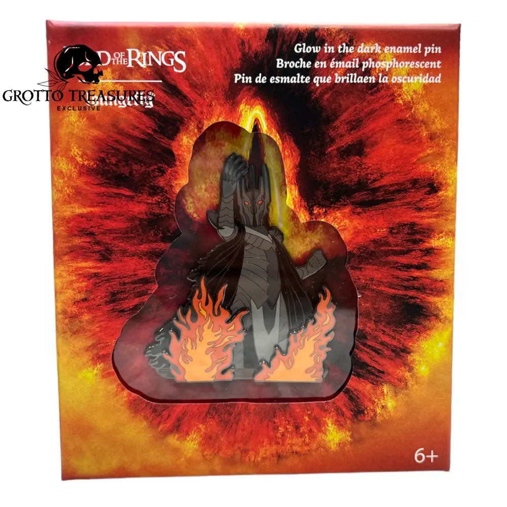 Grotto Treasures Exclusive - Loungefly The Lord of the Rings Sauron Glow in the Dark 3" Collector Box Pin Limited Edition