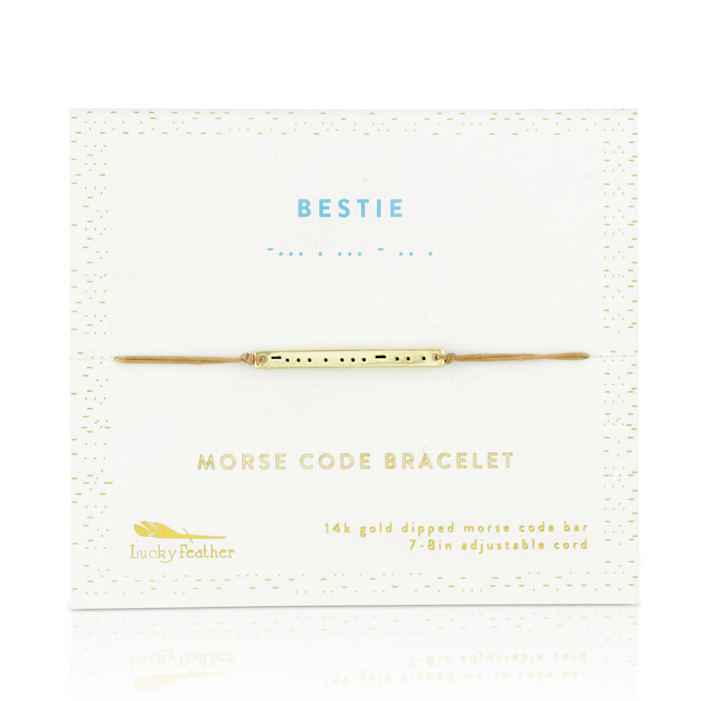 Lucky Feather Morse Code Brilliant Bracelet