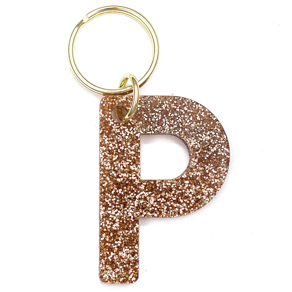 Light Blue Glitter Letter Initial Keychains > MyEBooth