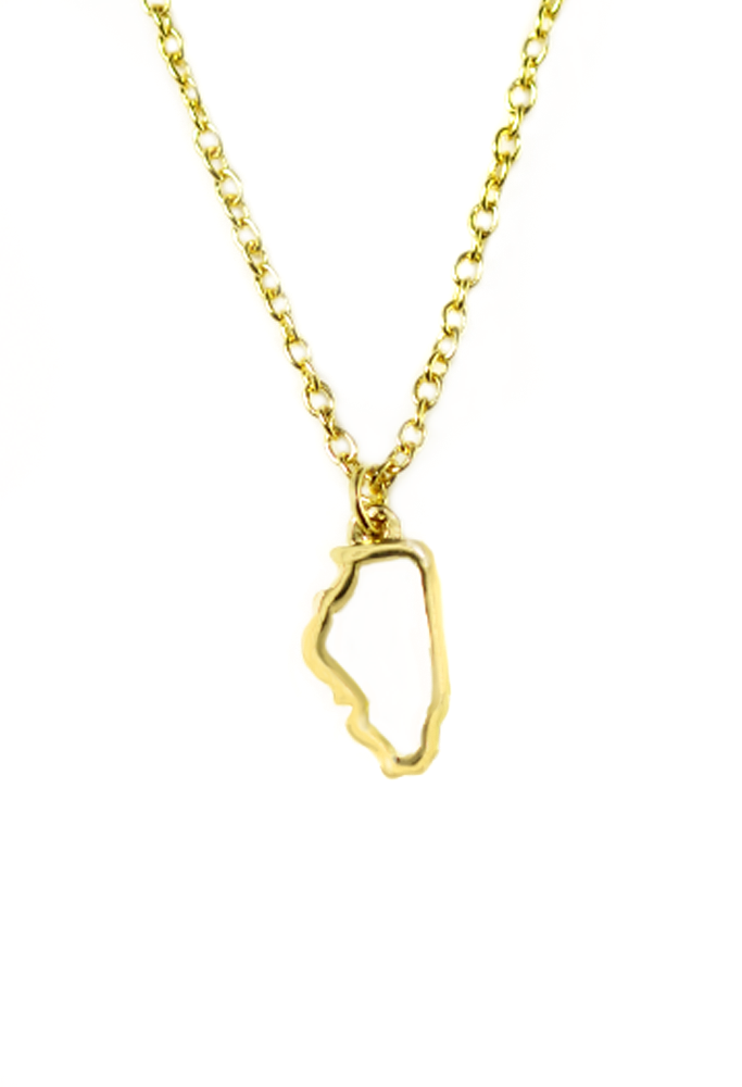 Elegant Louisiana State Silhouette Necklaces Gold