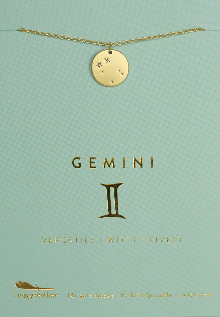 Zodiac Necklace - Gold - GEMINI – Lucky 