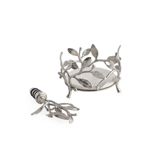 Olive Branch Wine Coaster & Stopper Set – Michael Aram