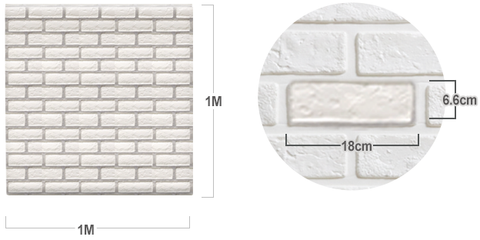 Mix White 3d Peel and stick foam brick wall panels