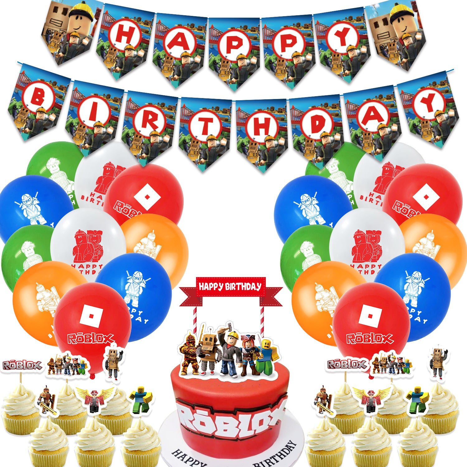 Roblox Theme Party Table Ware 16 Guests Banner Table Cloth Plates Cups Prosdays - roblox ware