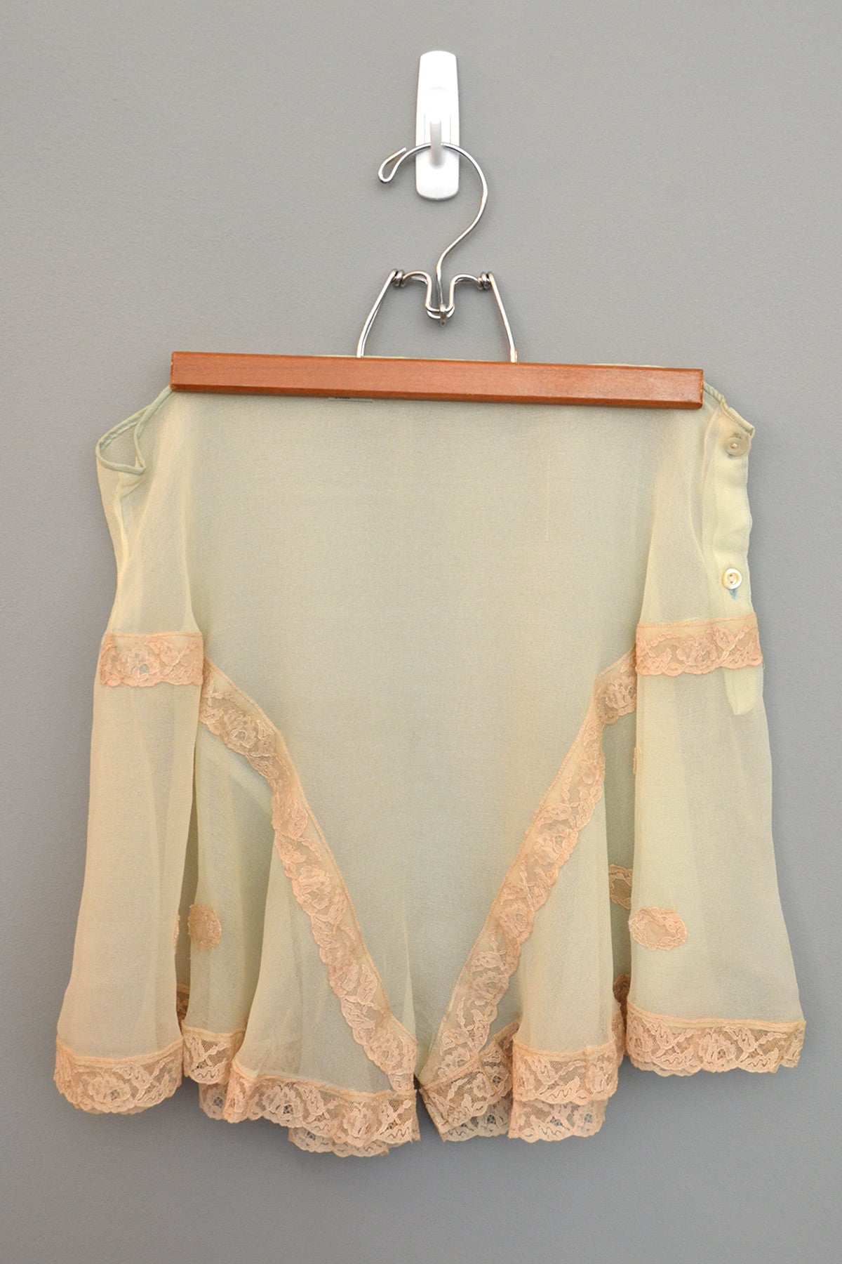 1930s Pistachio Chiffon Lace Tap Pants Bralette Lingerie Vintagevirtuosa