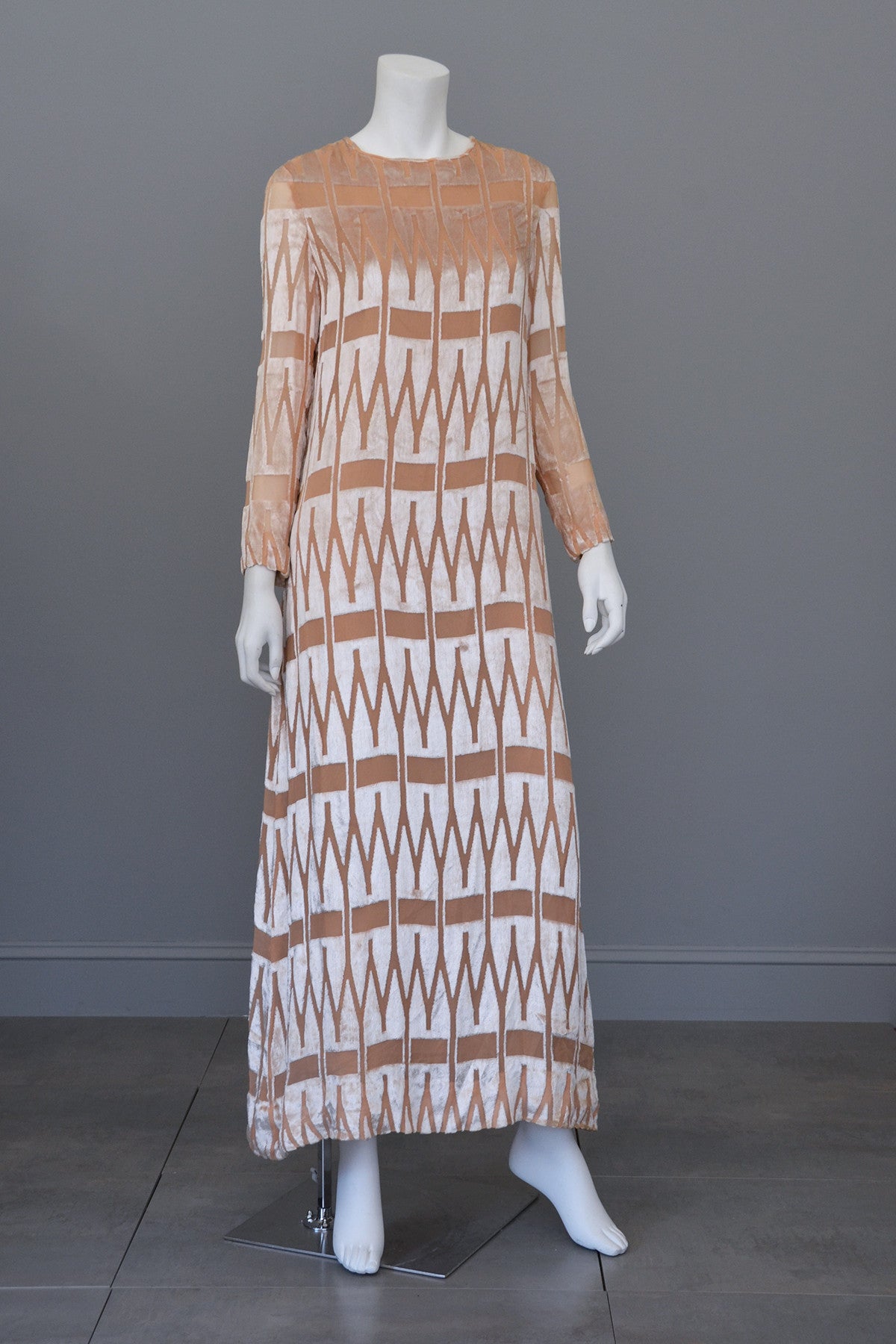 1960's 70's Mod Dress Geometric Burnout Velvet Mod Vintage Dress ...