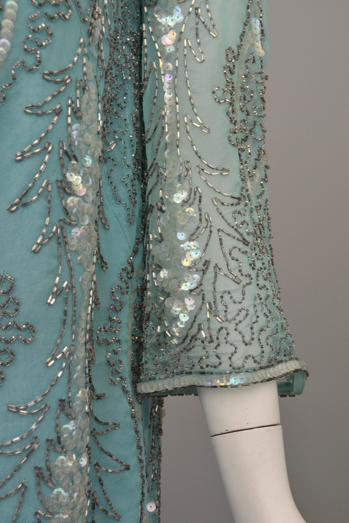 1960s Aqua Beaded Sequins MOD Party Dress | VintageVirtuosa