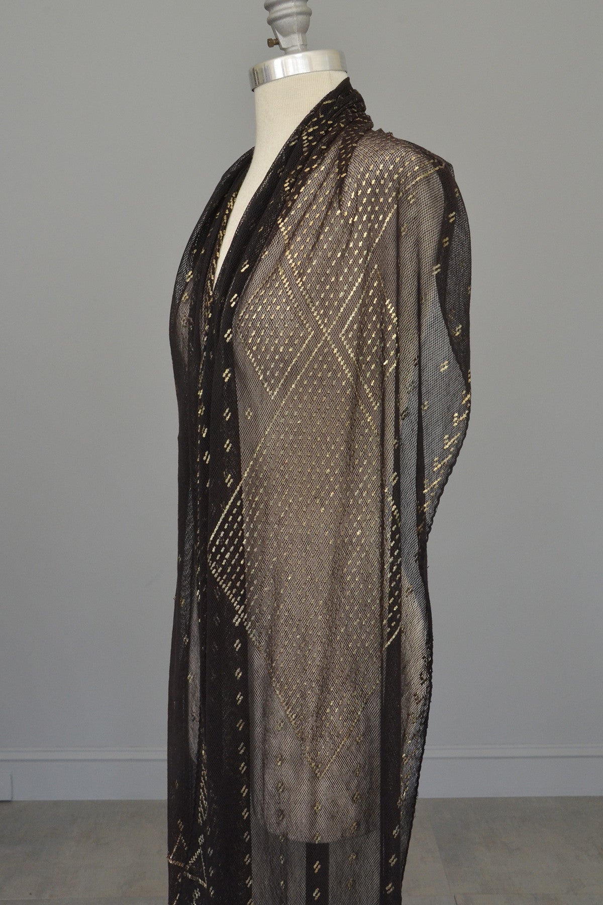 1920s Geometric Black w Silver Nickel Metal Egyptian Assiut Assuit Art ...