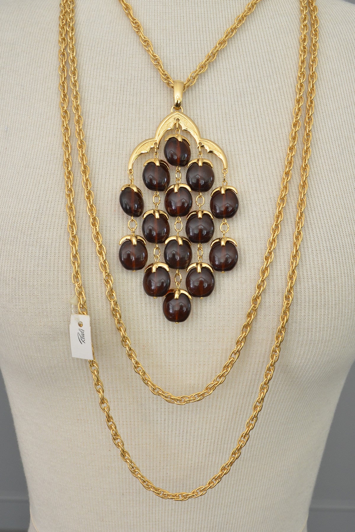 Trifari Rootbeer Waterfall Necklace | VintageVirtuosa