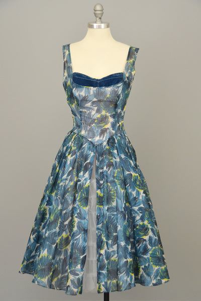 Will Steinman 1950s Retro Print Vintage Party Prom Dress | VintageVirtuosa