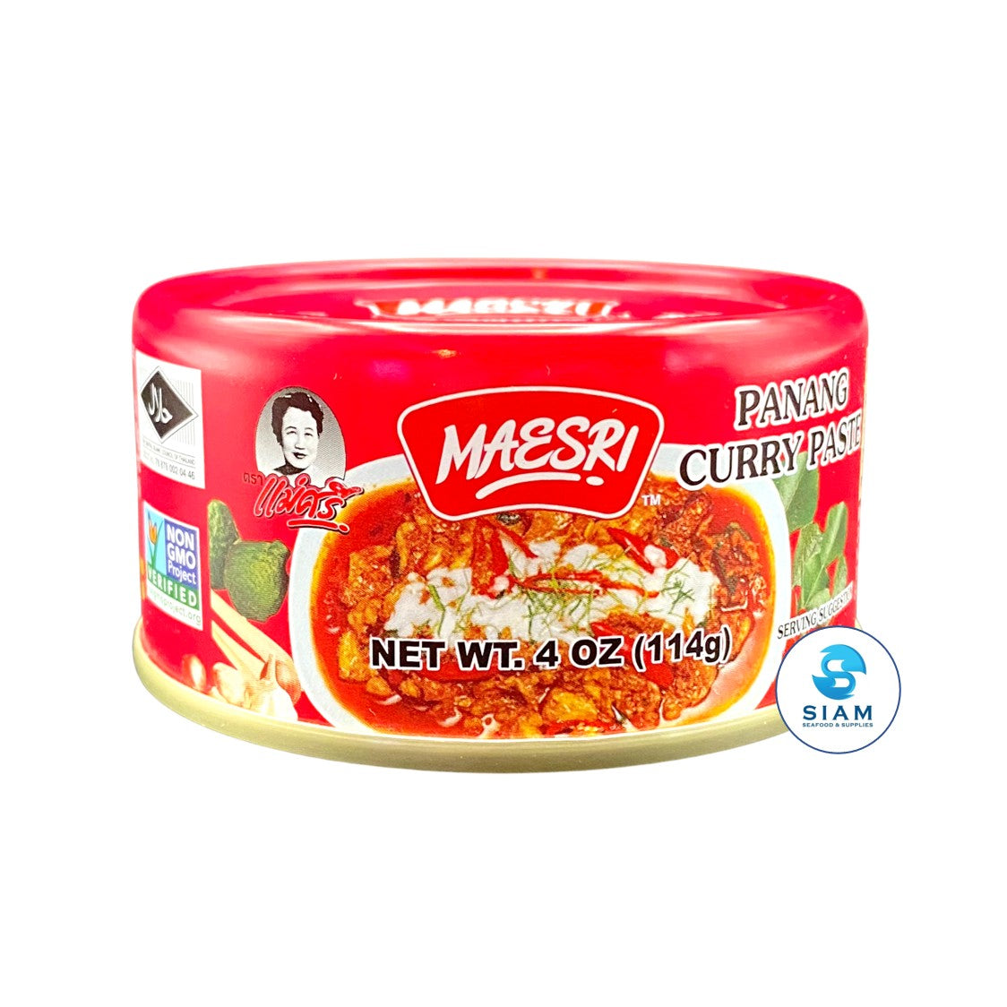 Panang Curry Paste, Vegan & Gluten-Free - MaeSri (4 oz-Net Wt 5.2 oz) น้ำพริกแกงพะแนง แม่ศรี 📦shippable