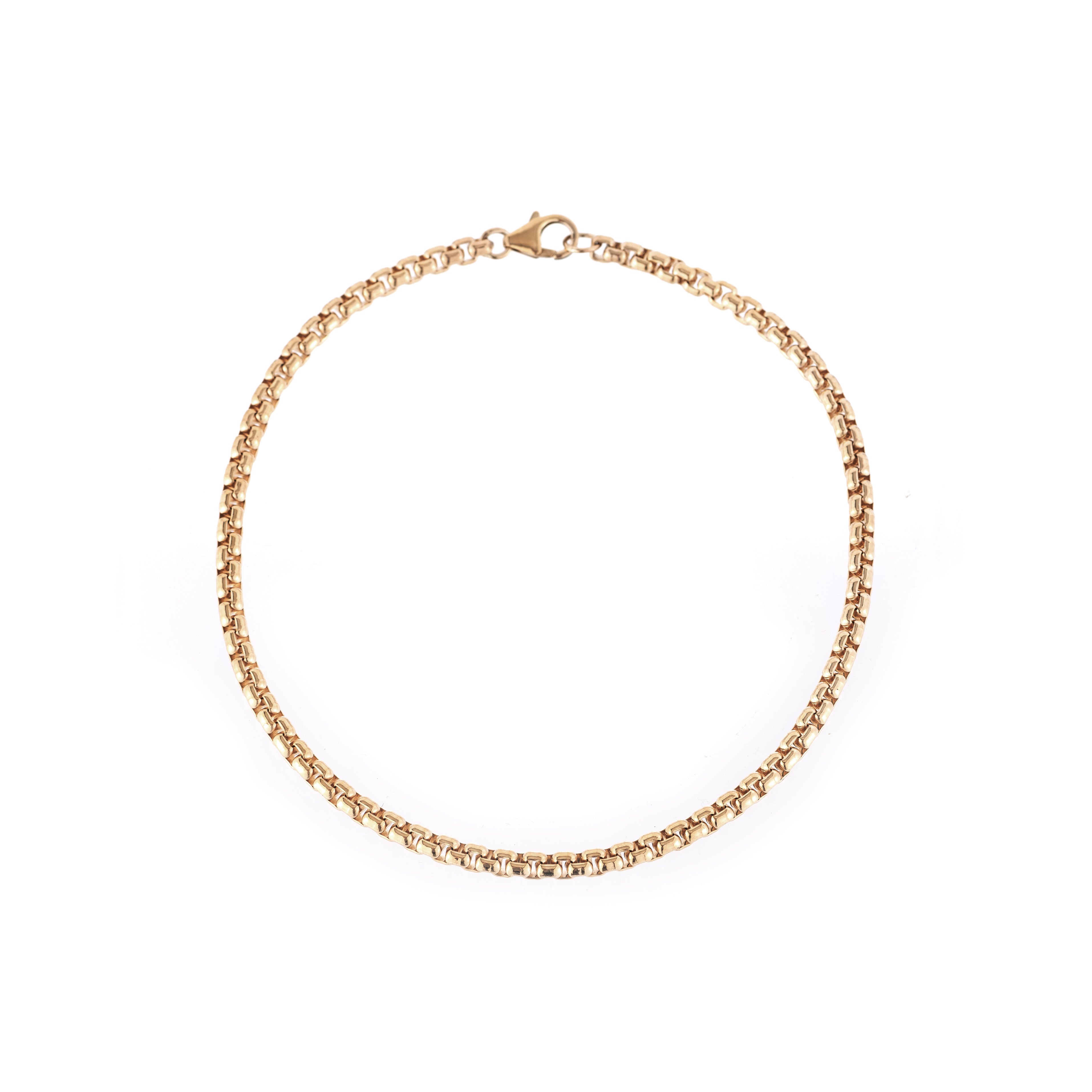 Box Chain Anklet - 14K Gold Filled