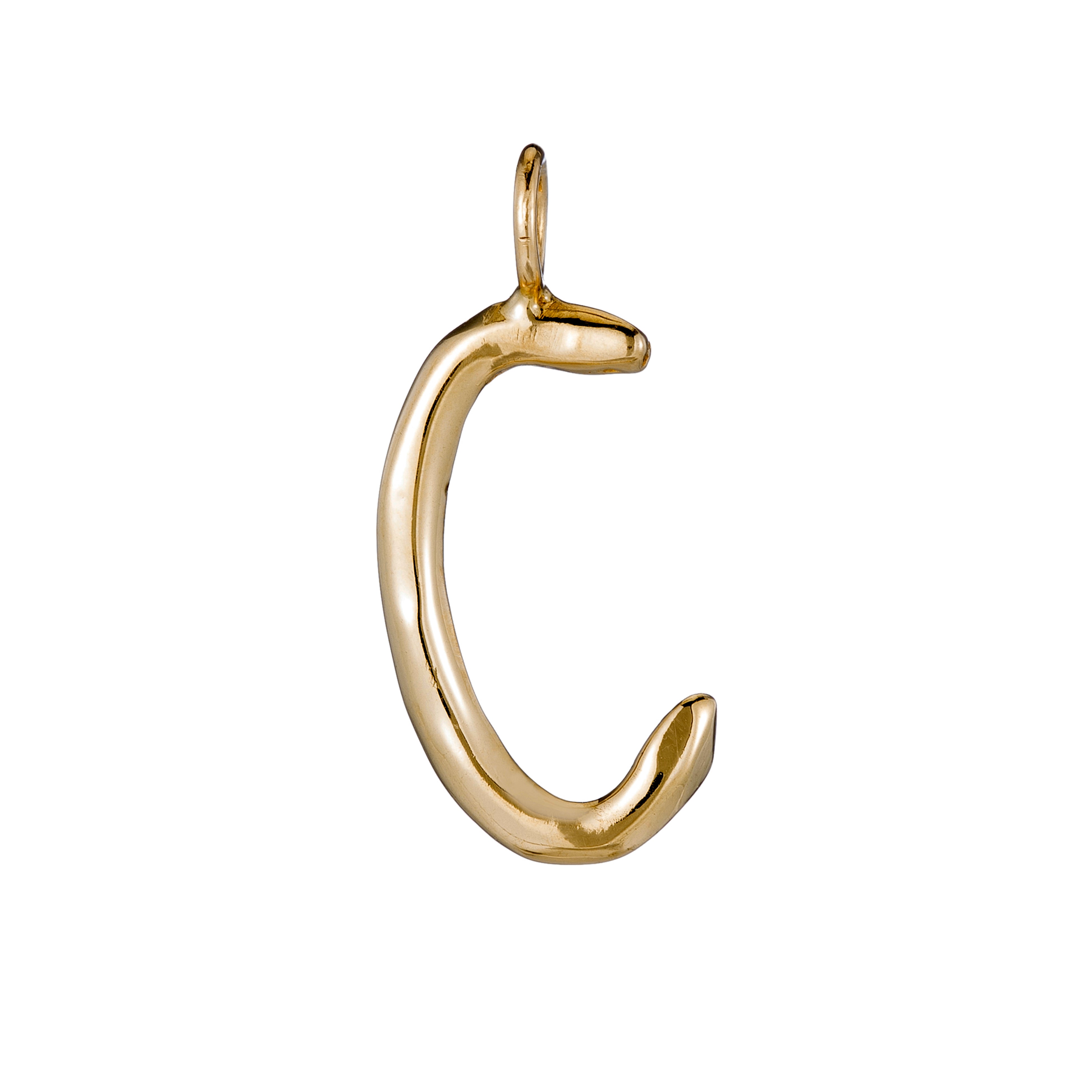 Raw Letter C - 18K Gold