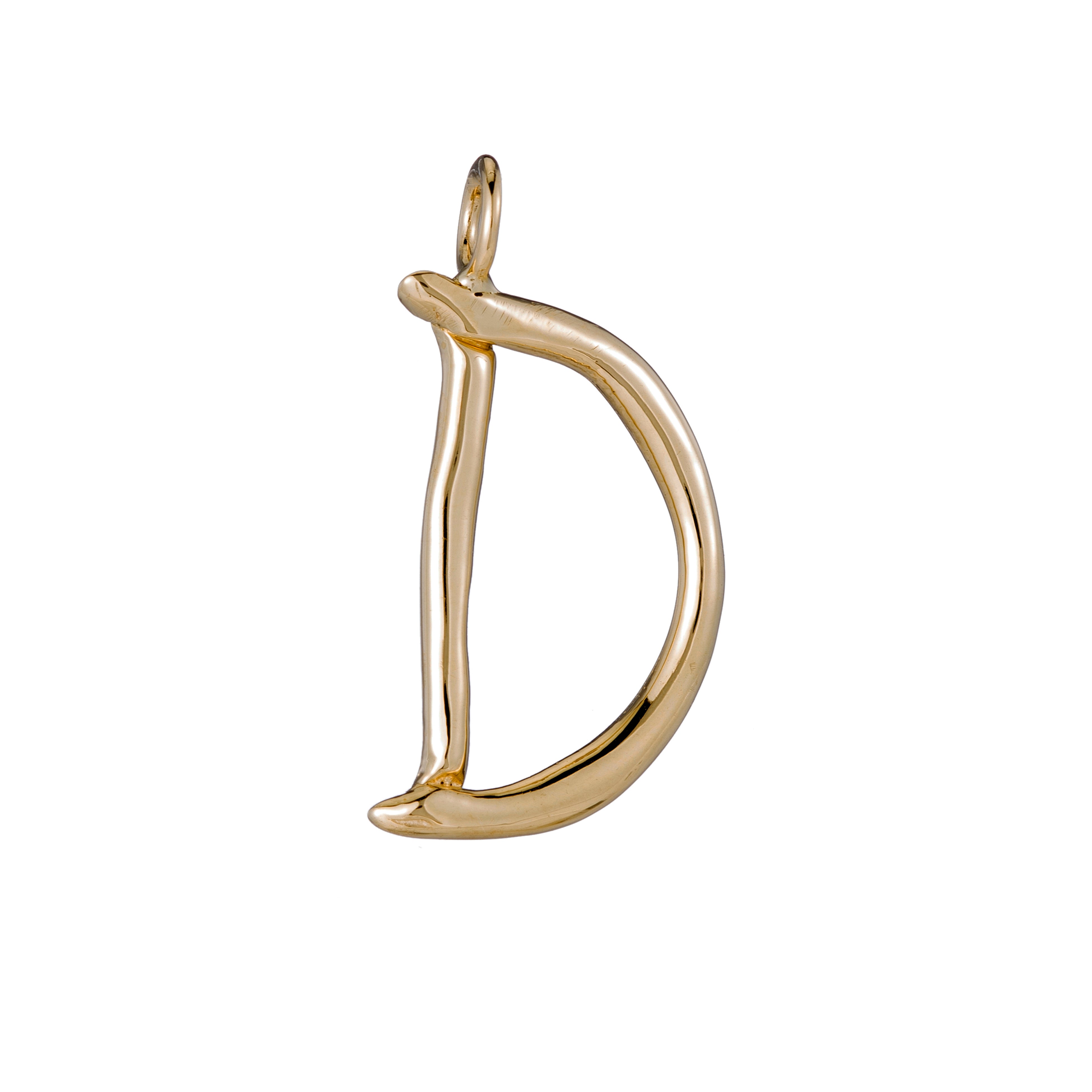 Raw Letter D - 18K Gold