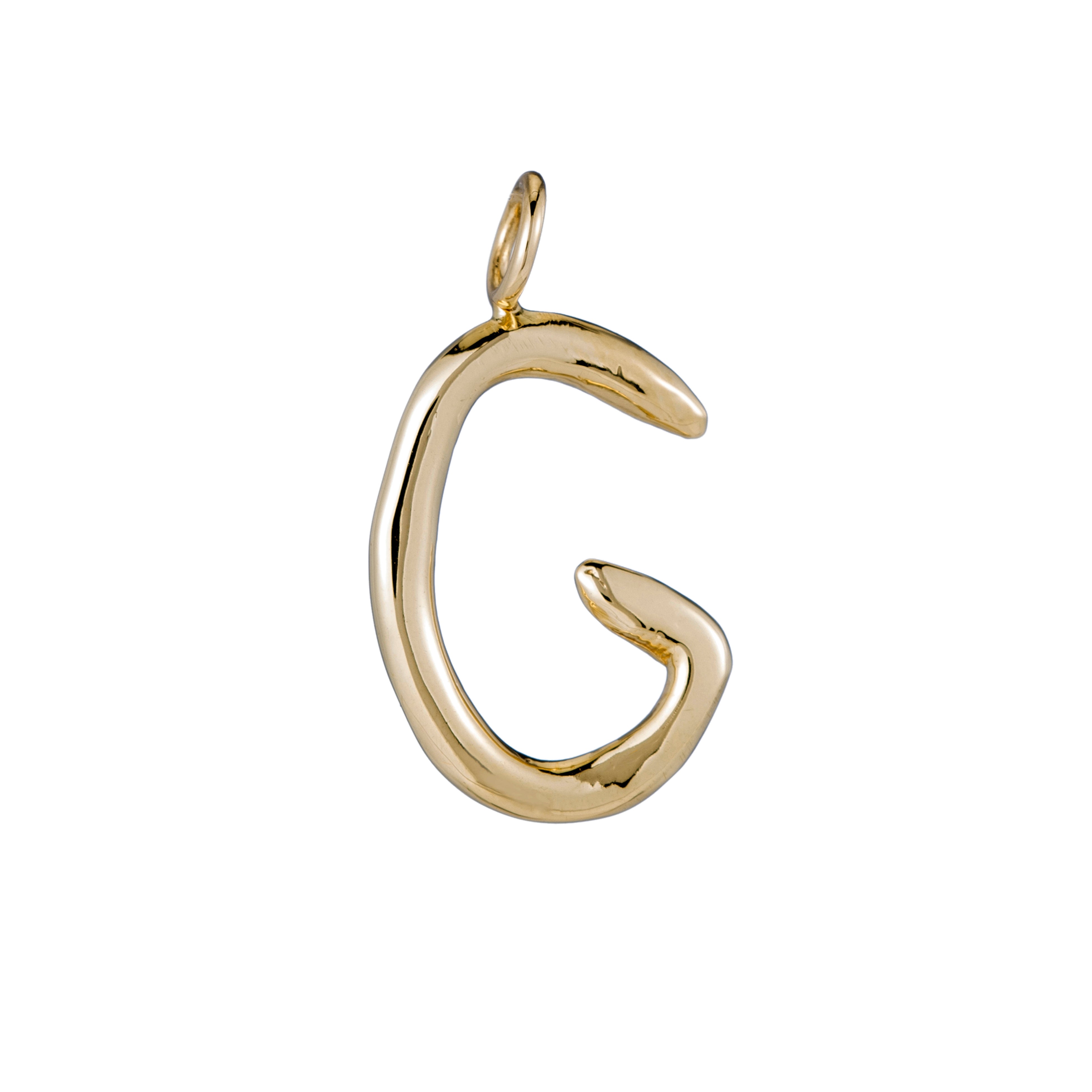 Raw Letter G - 18K Gold