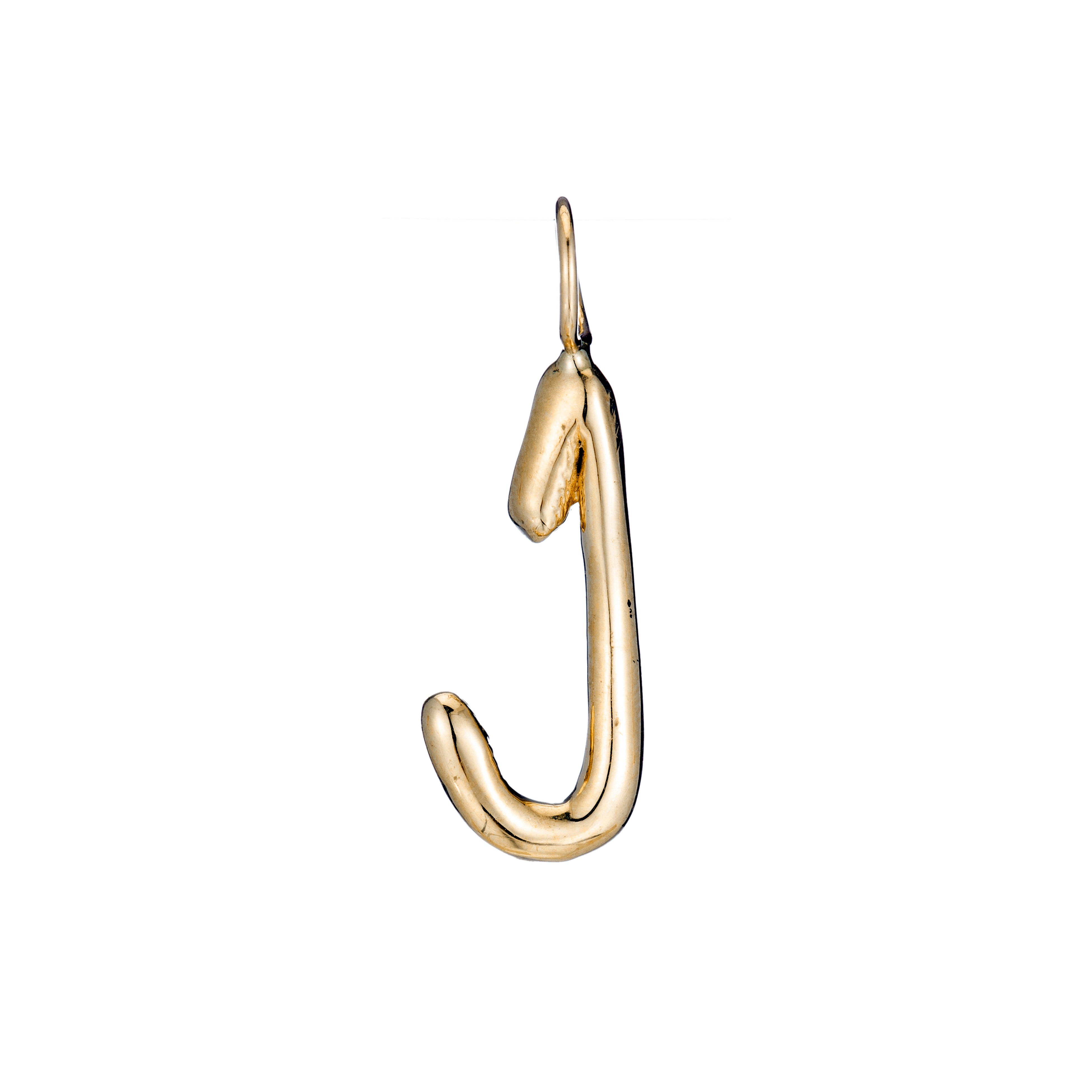 Raw Letter J - 18K Gold